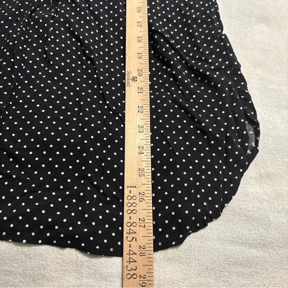 Old Navy Tunic Shirt Women's Black White Polka Dot‎ Long Sleeve Blouse Rayon SzM - Picture 9 of 10